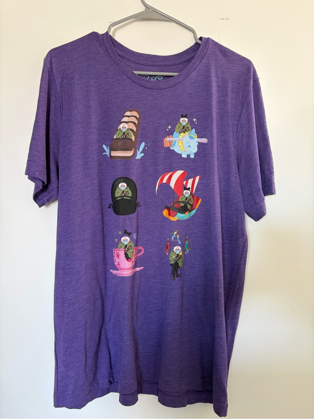 Bernie Sanders Disney World Funny Liberal Purple Graphic Tee